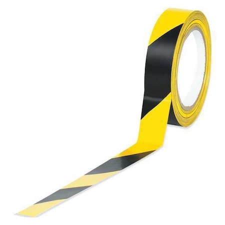 Partners Brand Tape Logic Striped Vinyl Tape, 7.0 Mil, 1" x 36 yds., Black/Yellow, PK48 T9136BY
