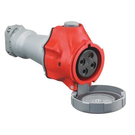 Hubbell Wiring Device-Kellems Watertight Pin & Sleeve Plug, 60 A, 480V AC, Three Phase, 3 Pole, IEC Grounding, Red, NEMA 4X HBLS460C7W