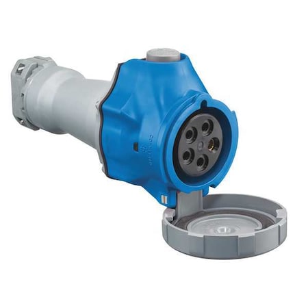 Hubbell Wiring Device-Kellems Watertight Pin & Sleeve Plug, 63 A, 240/415V AC, Single Phase, 4 Pole, IEC Grounding, Red, NEMA 4X HBLS560C9W