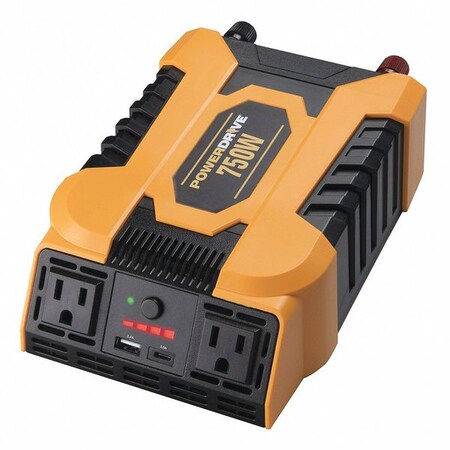 Powerdrive Inverter, Modified Sine Wave, 1500W Peak, 750 W Continuous, 4 Outlets PD750