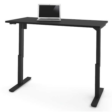 Bestar Rectangle 29.5" W, 59.3" L, 28-45" H, Laminate Top, Black 65867-18