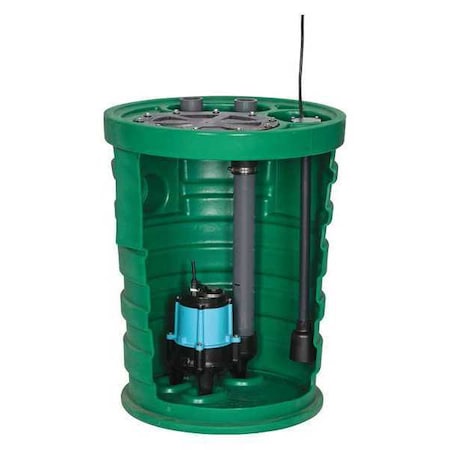 Little Giant Pump Sewage System, 1/2HP, 4inx2in, 9.5A, 41 gal. 511685