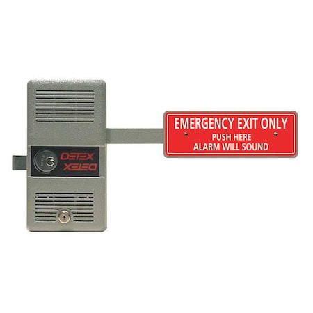Detex Rim Exit Device with Alarm, ECL-230, 9V ECL-230D W-CYL