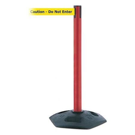 Tensabarrier Barrier Post with Belt, Black, 13 ft Length, 38 in Post Height, Caution Do Not Enter 886-21-MAX-NO-YAX-C