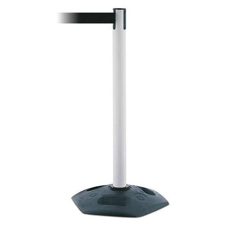 Tensabarrier Barrier Post with Belt, Black, 13 ft Length, 38 in Post Height, No Legend 886-32-MAX-NO-B9X-C