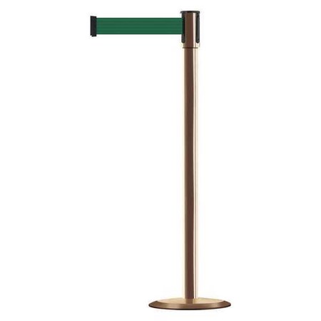 Tensabarrier Barrier Post with Belt, Polished Brass, 13 ft Length, 38 in Post Height, No Legend, Universal 890U-2P-2P-2P-MAX-NO-G7X-C