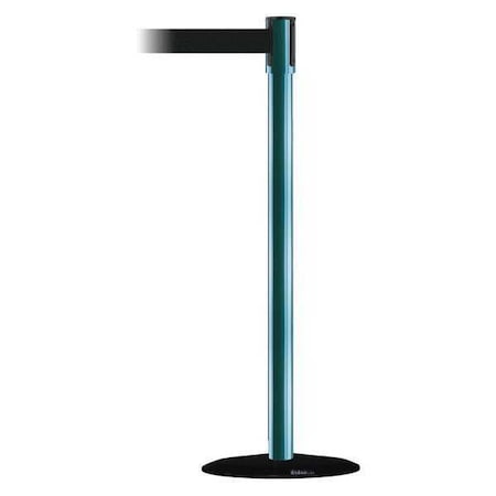 Tensabarrier Barrier Post with Belt, Black, 13 ft Length, 38 in Post Height, No Legend, Basics 890B-33-28-28-MAX-NO-B9X-C