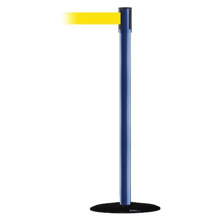 Tensabarrier Barrier Post with Belt, Black, 13 ft Length, 38 in Post Height, No Legend, Basics 890B-33-23-23-MAX-NO-Y5X-C
