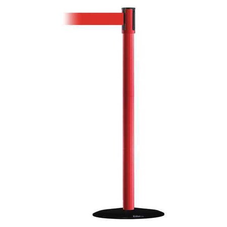 Tensabarrier Barrier Post with Belt, Black, 13 ft Length, 38 in Post Height, No Legend, Basics 890B-33-21-21-MAX-NO-R5X-C