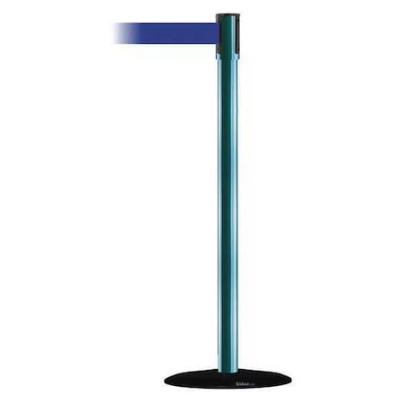 Tensabarrier Barrier Post with Belt, Black, 13 ft Length, 38 in Post Height, No Legend, Basics 890B-33-28-28-MAX-NO-L5X-C