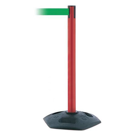 Tensabarrier Barrier Post with Belt, Black, 13 ft Length, 38 in Post Height, No Legend 886-21-MAX-NO-G6X-C