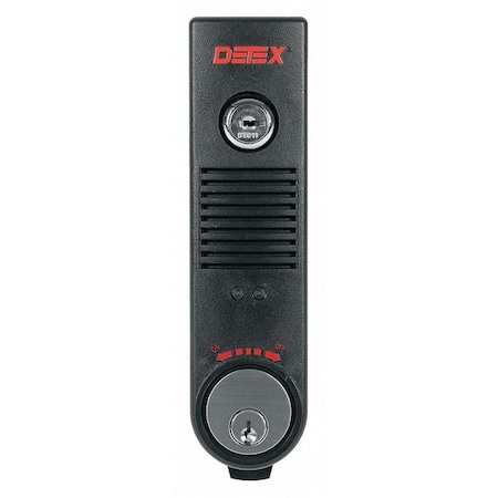 Detex Exit Door Alarm, 9V Battery, Mortise, 100dB EAX-500W BLACK W-CYL