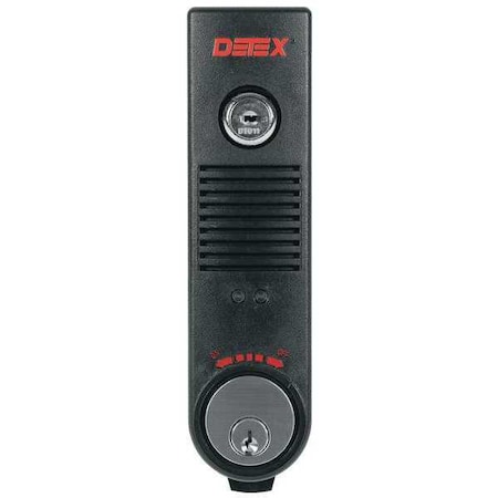 Detex Exit Door Alarm, 9V Battery, Mortise, Horn EAX-500 BLACK W-CYL