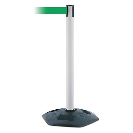 Tensabarrier Barrier Post with Belt, Black, 13 ft Length, 38 in Post Height, No Legend 886-32-MAX-NO-G6X-C