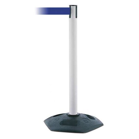 Tensabarrier Barrier Post with Belt, Black, 13 ft Length, 38 in Post Height, No Legend 886-32-MAX-NO-L5X-C
