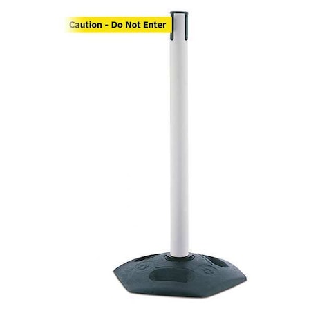 Tensabarrier Barrier Post with Belt, Black, 13 ft Length, 38 in Post Height, Caution Do Not Enter 886-32-MAX-NO-YAX-C