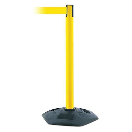 Tensabarrier Barrier Post with Belt, Black, 13 ft Length, 38 in Post Height, No Legend 886-35-MAX-NO-Y5X-C