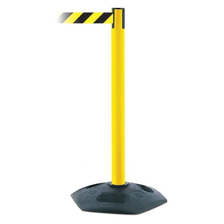 Tensabarrier Barrier Post with Belt, Black, 13 ft Length, 38 in Post Height, No Legend 886-35-MAX-NO-D4X-C