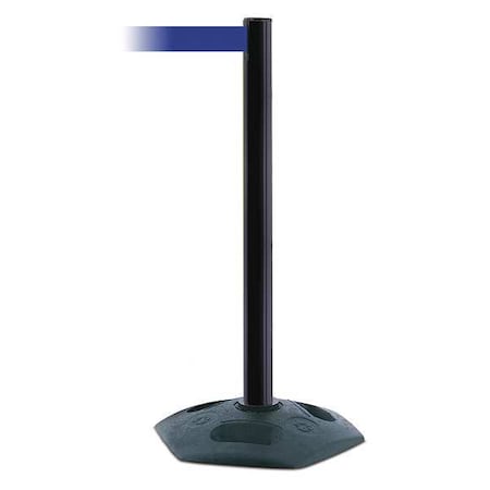 Tensabarrier Barrier Post with Belt, Black, 13 ft Length, 38 in Post Height, No Legend 886-33-MAX-NO-L5X-C