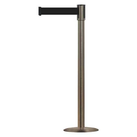 Tensabarrier Barrier Post with Belt, Satin Stainless Steel, 13 ft Length, 38 in Post Height, No Legend 890U-3S-3S-3S-MAX-NO-B9X-C