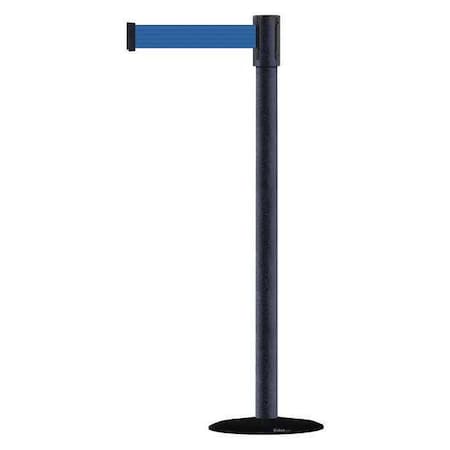 Tensabarrier Barrier Post with Belt, Black, 13 ft Length, 38 in Post Height, No Legend, Basics 890B-33-89-89-MAX-NO-L5X-C