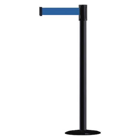 Tensabarrier Barrier Post with Belt, Black, 13 ft Length, 38 in Post Height, No Legend, Basics 890B-33-33-33-MAX-NO-L5X-C
