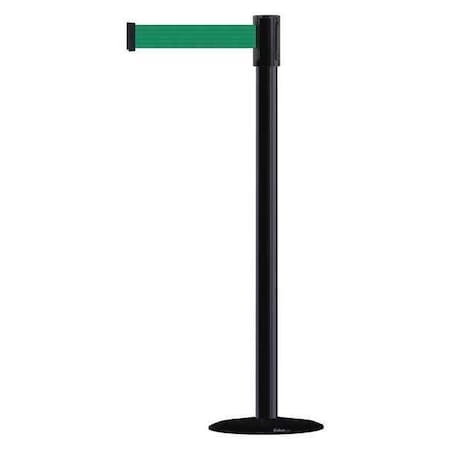 Tensabarrier Barrier Post with Belt, Black, 13 ft Length, 38 in Post Height, No Legend, Basics 890B-33-33-33-MAX-NO-G6X-C