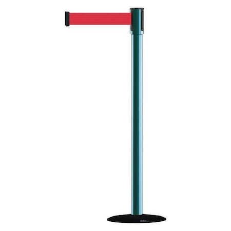 Tensabarrier Barrier Post with Belt, Black, 13 ft Length, 38 in Post Height, No Legend, Basics 890B-33-28-28-MAX-NO-R5X-C