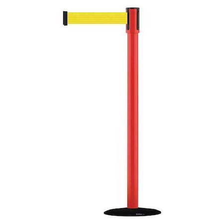 Tensabarrier Barrier Post with Belt, Black, 13 ft Length, 38 in Post Height, No Legend, Basics 890B-33-21-21-MAX-NO-Y5X-C