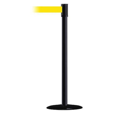 Tensabarrier Barrier Post with Belt, Black, 13 ft Length, 38 in Post Height, No Legend, Basics 890B-33-33-33-MAX-NO-Y5X-C