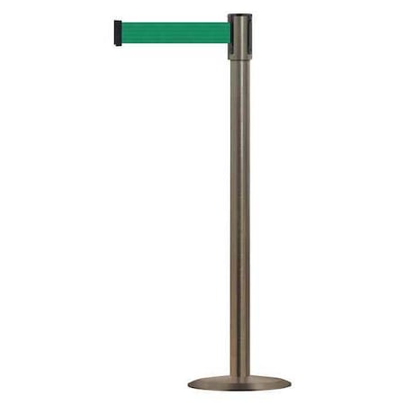 Tensabarrier Barrier Post with Belt, Satin Chrome, 13 ft Length, 38 in Post Height, No Legend, Universal 890U-3S-3S-3S-MAX-NO-G6X-C
