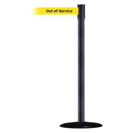 Tensabarrier Barrier Post with Belt, Satin Chrome, 13 ft Length, 38 in Post Height, Out of Service, Basics 890B-33-89-89-MAX-NO-YEX-C