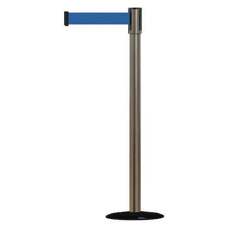 Tensabarrier Barrier Post with Belt, Satin Stainless Steel, 13 ft Length, 38 in Post Height, No Legend, Basics 890B-33-35-35-MAX-NO-L5X-C