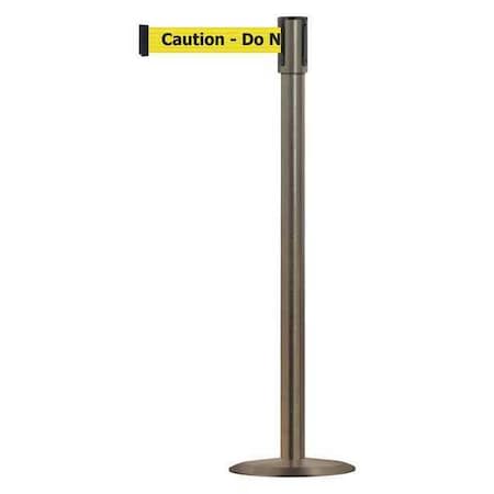 Tensabarrier Barrier Post with Belt, Polished Brass, 13 ft Length, 38 in Post Height, Caution Do Not Enter 890U-3S-3S-3S-MAX-NO-YAX-C