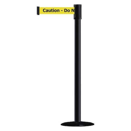 Tensabarrier Barrier Post with Belt, Black, 13 ft Length, 38 in Post Height, Caution Do Not Enter, Basics 890B-33-33-33-MAX-NO-YAX-C