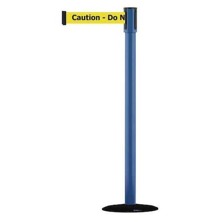 Tensabarrier Barrier Post with Belt, Black, 13 ft Length, 38 in Post Height, Caution Do Not Enter, Basics 890B-33-23-23-MAX-NO-YAX-C
