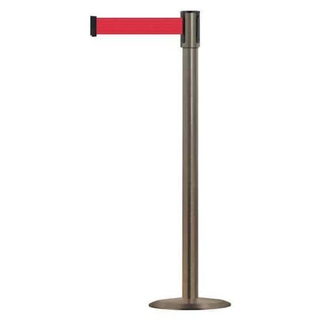 Tensabarrier Barrier Post with Belt, Polished Chrome, 13 ft Length, 38 in Post Height, No Legend, Universal 890U-3S-3S-3S-MAX-NO-R5X-C