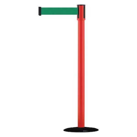 Tensabarrier Barrier Post with Belt, Black, 13 ft Length, 38 in Post Height, No Legend, Basics 890B-33-21-21-MAX-NO-G6X-C