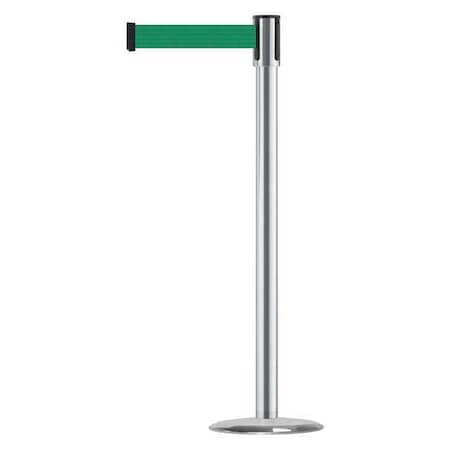 Tensabarrier Barrier Post with Belt, Black, 13 ft Length, 38 in Post Height, No Legend, Universal 890U-1S-1S-1S-MAX-NO-G6X-C