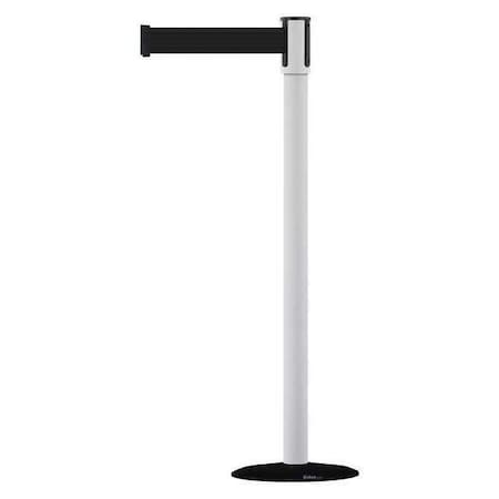 Tensabarrier Barrier Post with Belt, Black, 13 ft Length, 38 in Post Height, No Legend, Basics 890B-33-32-32-MAX-NO-B9X-C