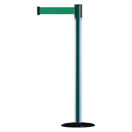 Tensabarrier Barrier Post with Belt, Black, 13 ft Length, 38 in Post Height, No Legend, Basics 890B-33-28-28-MAX-NO-G6X-C
