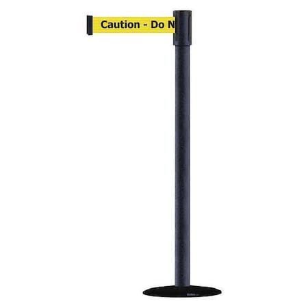 Tensabarrier Barrier Post with Belt, Black, 13 ft Length, 38 in Post Height, Caution Do Not Enter, Basics 890B-33-89-89-MAX-NO-YAX-C