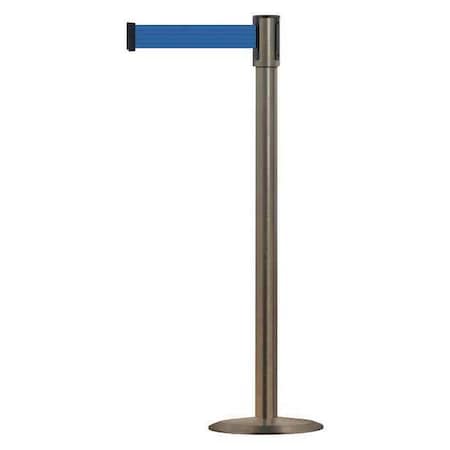 Tensabarrier Barrier Post with Belt, Satin Stainless Steel, 13 ft Length, 38 in Post Height, No Legend 890U-3S-3S-3S-MAX-NO-L5X-C