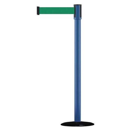 Tensabarrier Barrier Post with Belt, Black, 13 ft Length, 38 in Post Height, No Legend, Basics 890B-33-23-23-MAX-NO-G6X-C