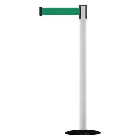 Tensabarrier Barrier Post with Belt, Black, 13 ft Length, 38 in Post Height, No Legend, Basics 890B-33-32-32-MAX-NO-G6X-C