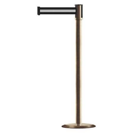 Tensabarrier Barrier Post with Belt, Satin Brass, 13 ft Length, 38 in Post Height, No Legend, Universal 890U-2S-2S-2S-MAX-NO-S3X-C
