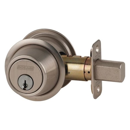Schlage Deadbolt, 2 Grade, Satin Nickle B562P 619