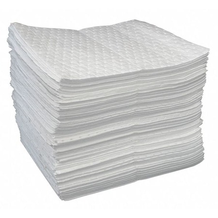 Oil-Dri Sorbent Pad, 19 gal, 15 in x 19 in, Oil, White, 100 PK L90811