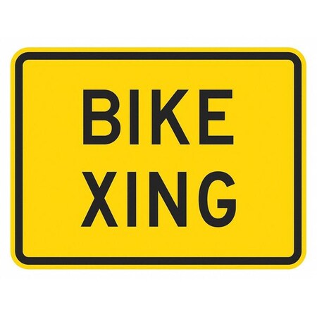 Lyle Bike Xing Traffic Sign, 12 in H, 18 in W, Aluminum, Horizontal Rectangle, English, T1-1551-HI_18x12 T1-1551-HI_18x12