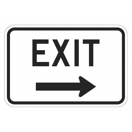 Lyle Exit Sign For Parking Lots, 12 in H, 18 in W, Aluminum, Horizontal Rectangle, T1-1903-DG_18x12 T1-1903-DG_18x12